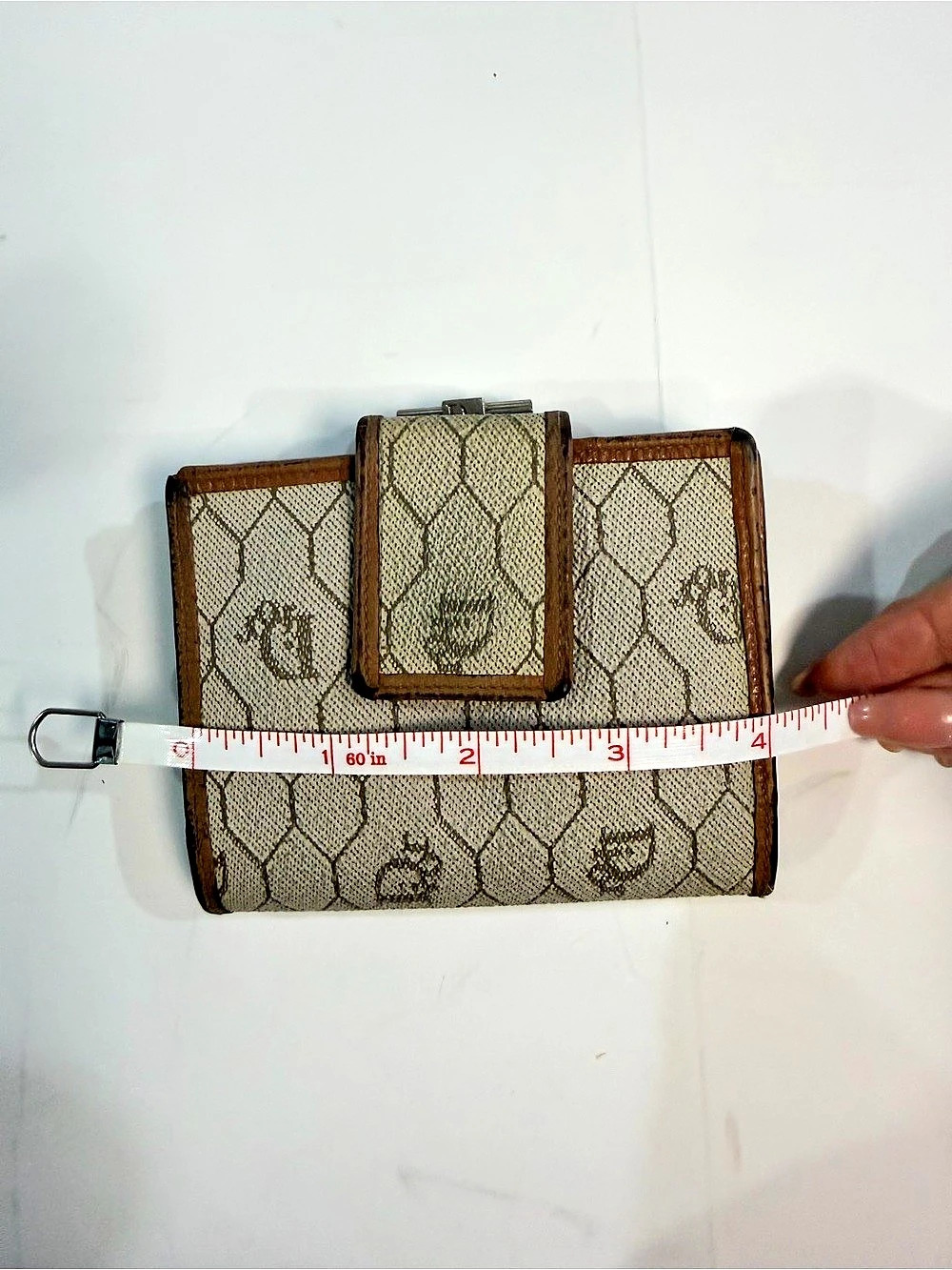 Christian Dior Vintage Honeycomb Bifold Kisslock Wallet